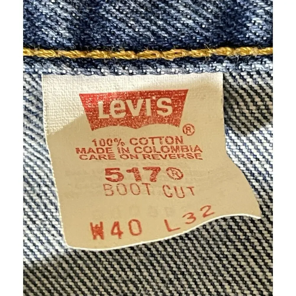 Vintage Levi's 517 Jeans Mens 40x32‎ Dark Wash Boot Cut 90s Y2K Red Tag